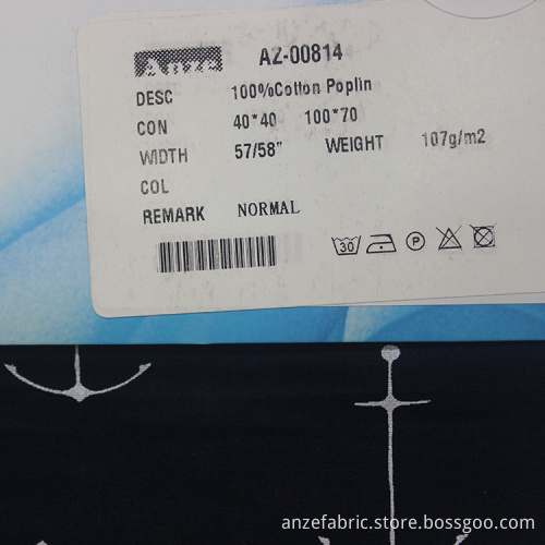 40*40 100% cotton poplin fabric for apparel